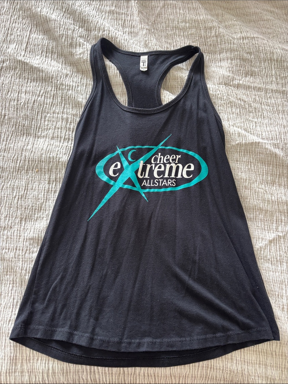 Cheer Extreme Allstars Black Racerback Tank with Teal Logo